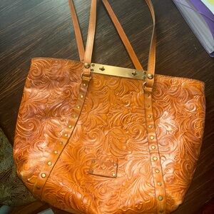 Embossed Leather Tote Bag